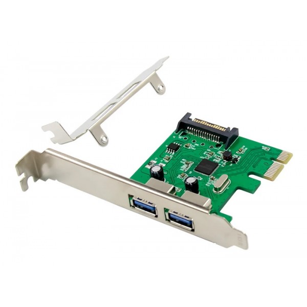 POWERTECH κάρτα επέκτασης PCIe σε 2x USB 3.0 ST624, ASM1042 - Κάρτες Επέκτασης PCI κ.α