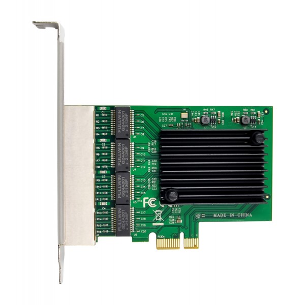 POWERTECH κάρτα επέκτασης PCIe σε 4x RJ45 GbE ST708, RTL8111F & ASM1184 - Δικτυακά