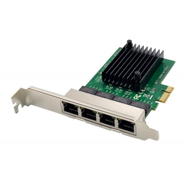 POWERTECH κάρτα επέκτασης PCIe σε 4x RJ45 GbE ST708, RTL8111F & ASM1184 - Δικτυακά