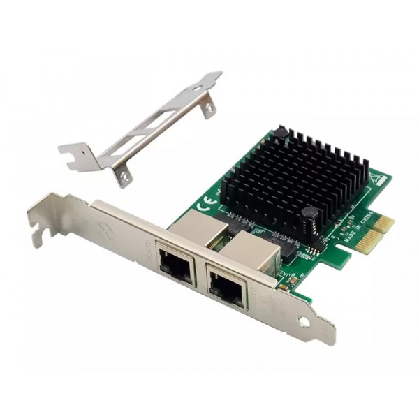 POWERTECH κάρτα επέκτασης PCIe σε 2x RJ45 Gigabit ST7279, JL82571GB - Δικτυακά