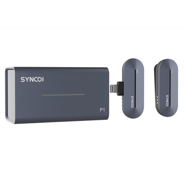 SYNCO ασύρματο μικρόφωνο P1L με θήκη φόρτισης, Lightning, 2.4GHz, γκρι - SYNCO