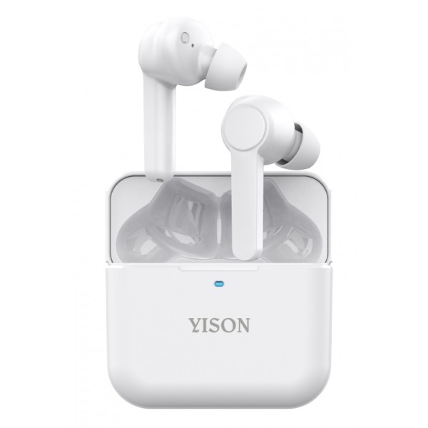YISON earphones με θήκη φόρτισης T5, True Wireless, λευκά - Ακουστικά - Bluetooth