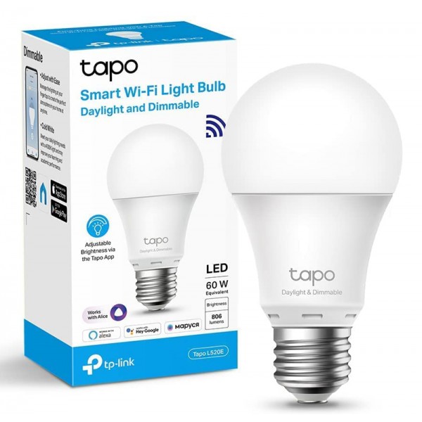 TP-LINK Smart λάμπα LED TAPO-L520E, WiFi, 8W, 806lm, E27, Ver. 1.0 - tp-link