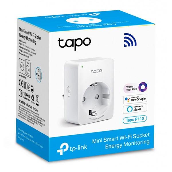 TP-LINK smart αντάπτορας ρεύματος TAPO-P110, Wi-Fi, bluetooth, Ver. 1.0