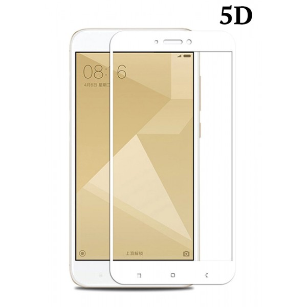 POWERTECH Tempered Glass 5D Full Glue, Xiaomi Redmi 5A Qualcomm, λευκό - Powertech
