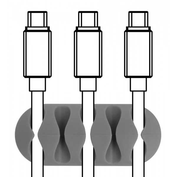 POWERTECH Οργανωτής καλωδίων σιλικόνης TIES-011, 5 καλωδίων, 6τμχ - Τακτοποίηση Καλωδίων