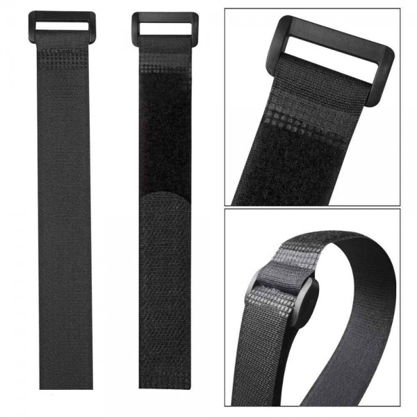 POWERTECH ιμάντας τύπου velcro TIES-024, 20x2cm, μαύρος, 10τμχ - Powertech