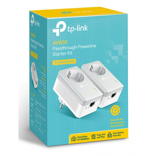 TP-LINK AV600 Passthrough Powerline Starter Kit TL-PA4010P, Ver. 4.0 - tp-link