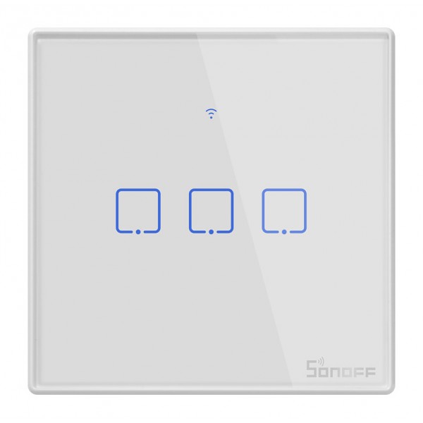SONOFF smart διακόπτης ΤΧ-T2EU3C, αφής, Wi-Fi, τριπλός, λευκός - Ηλεκτρολογικός εξοπλισμός