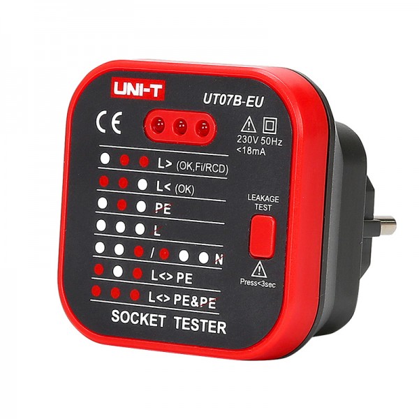 UNI-T tester πρίζας UT07B-EU, 230V, 50Hz - UNI-T
