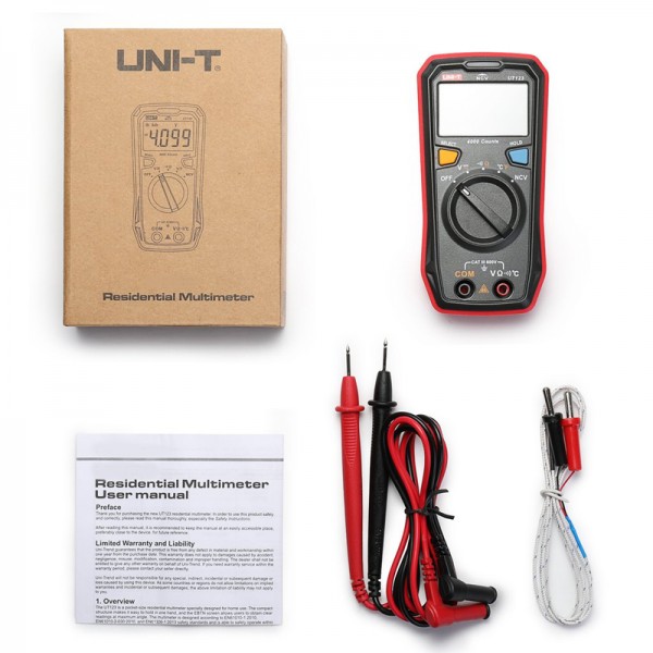 UNI-T ψηφιακό πολύμετρο τσέπης UT123T, NCV, DC/AC - UNI-T
