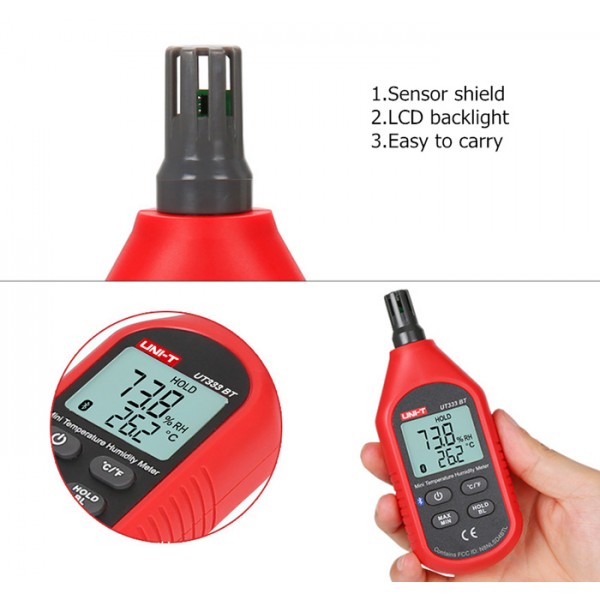 UNI-T ψηφιακό θερμόμετρο & υγρασιόμετρο UT333BT, Bluetooth - UNI-T