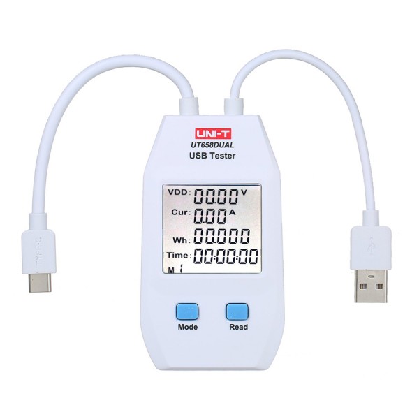 UNI-T USB συσκευή ελέγχου καλωδιώσεων UT658DUAL, Type A, Type C - UNI-T