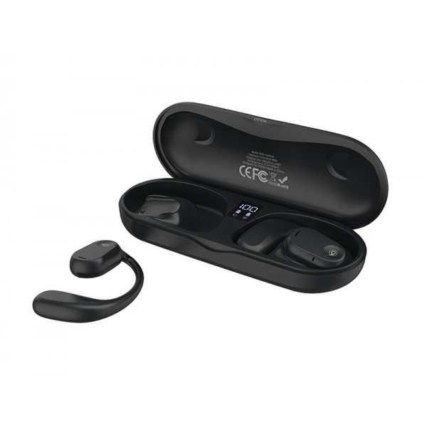 CELEBRAT earphones με θήκη φόρτισης W29, Open Wearable Stereo, μαύρα - 