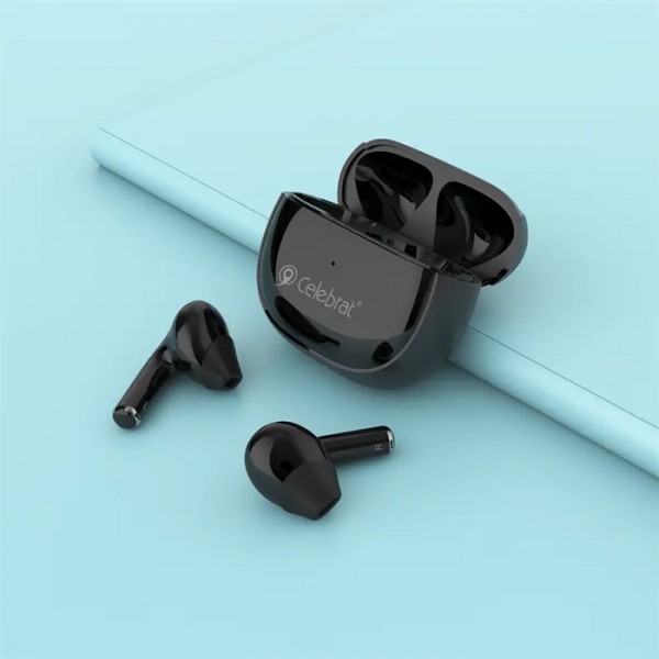 CELEBRAT earphones με θήκη φόρτισης W31, True Wireless, μαύρα - Mobile