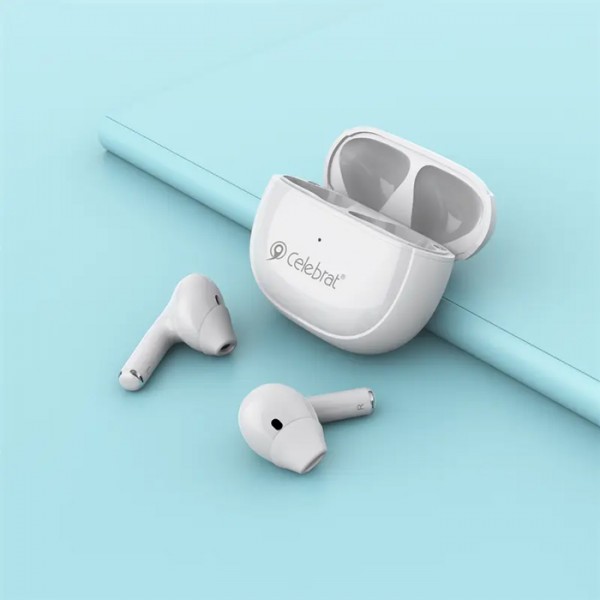 CELEBRAT earphones με θήκη φόρτισης W31, True Wireless, λευκά - Mobile