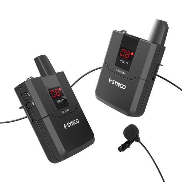 SYNCO ασύρματο μικρόφωνο Wmic-T1, ενσωματωμένο clip-on, UHF, γκρι - SYNCO