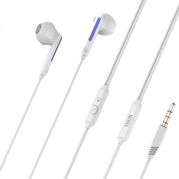 YISON earphones με μικρόφωνο X4, 3.5mm, 1.2m, λευκά - Ακουστικά - Bluetooth