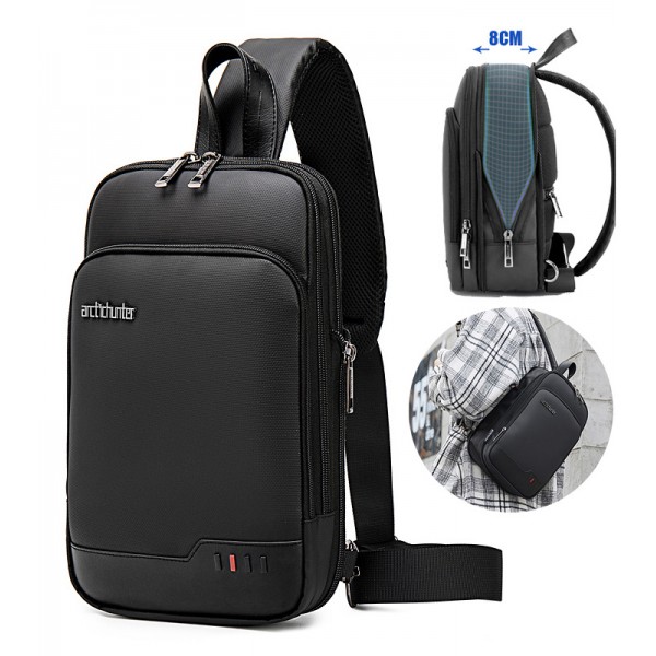 ARCTIC HUNTER τσάντα Crossbody XB00113-BK, αδιάβροχη, μαύρη - ARCTIC HUNTER