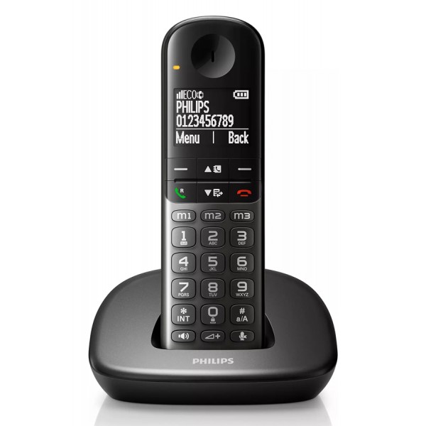 PHILIPS ασύρματο τηλέφωνο XL4901DS/34, με ελληνικό μενού, μαύρο - Ασύρματες Συσκευές