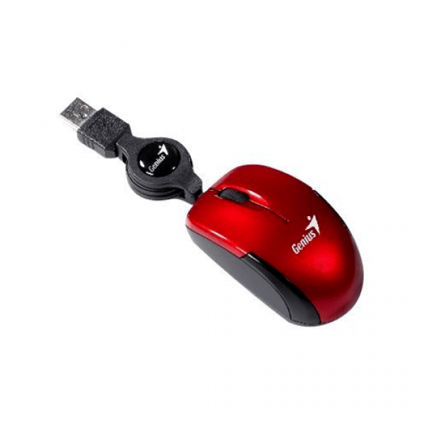 GENIUS MINI MOUSE USB 1200DPI 3BUT OPTICAL RETRACK RED - Περιφερειακά-Accessories