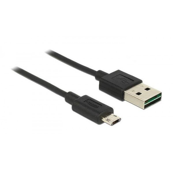 POWERTECH καλώδιο USB σε USB Micro CAB-U088, Dual Easy, 1m, μαύρο - Powertech