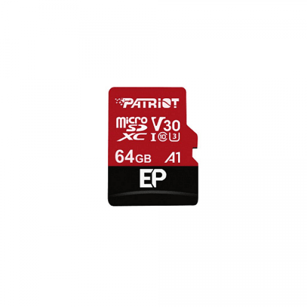 Κάρτα μνήμης PATRIOT EP V30 A1 MICROSD/XC, 064GB 90/80MBs SD-ADAPTER - Patriot