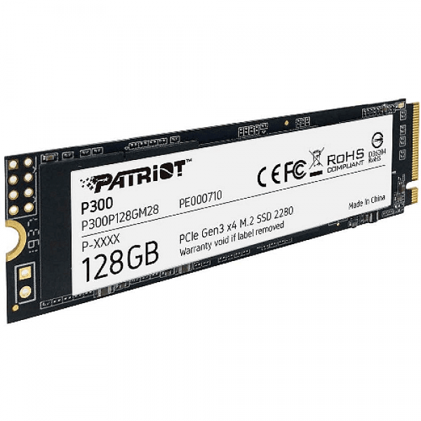 PATRIOT P300, 128GB M2/2280 PCIe3x4/NVMe 1600/0600MBs