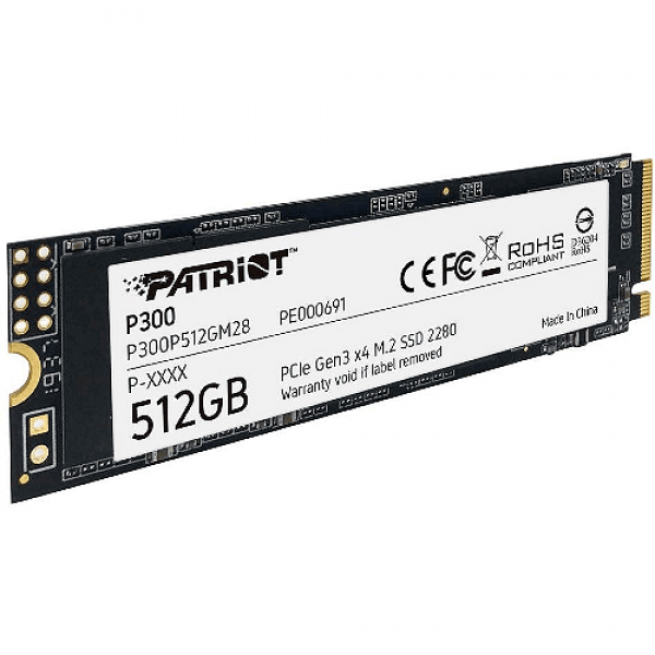 Σκληρός Δίσκος SSD PATRIOT P300, 512GB M2/2280 PCIe3x4/NVMe 1700/1200MBs - Εξαρτήματα-Αναβάθμιση