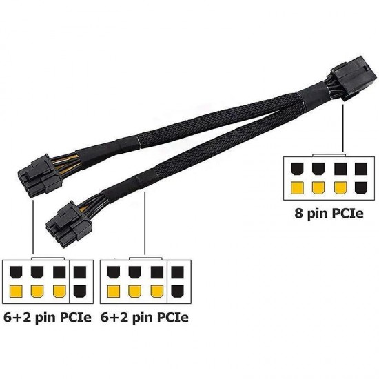 8 pin to dual 6+2 pin pcie cable