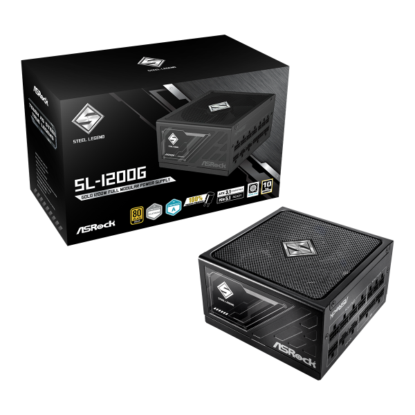 ASRock Steel Legend SL-1200G 1200W Μαύρο Τροφοδοτικό Υπολογιστή Full Modular 80 Plus Gold - Asrock