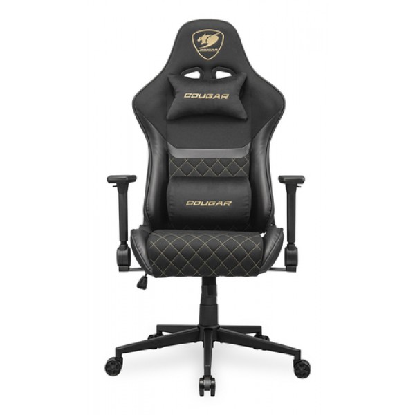 COUGAR Armor One V2 Gold F Gaming Chair, PVC/Fabric, Black - 