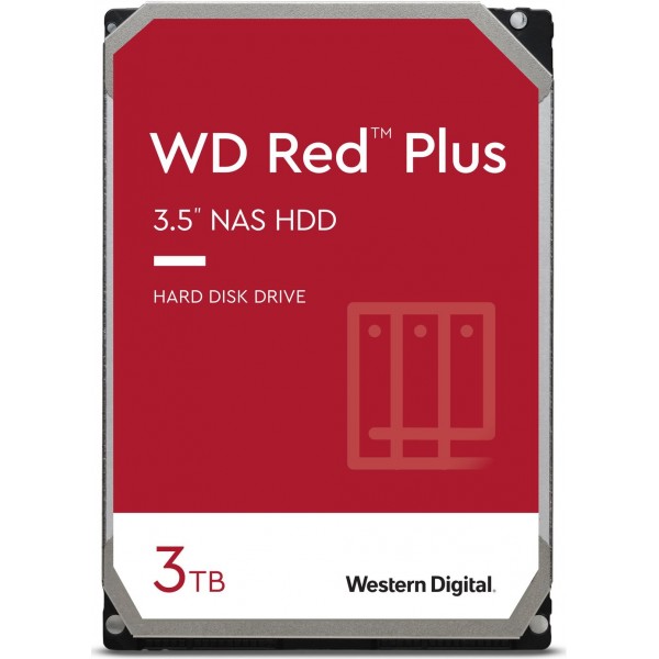 Σκληρός δίσκος Western Digital Red Plus 3TB HDD SATA III 5400rpm με 64MB Cache για NAS ή Desktop - Νέα & Ref PC