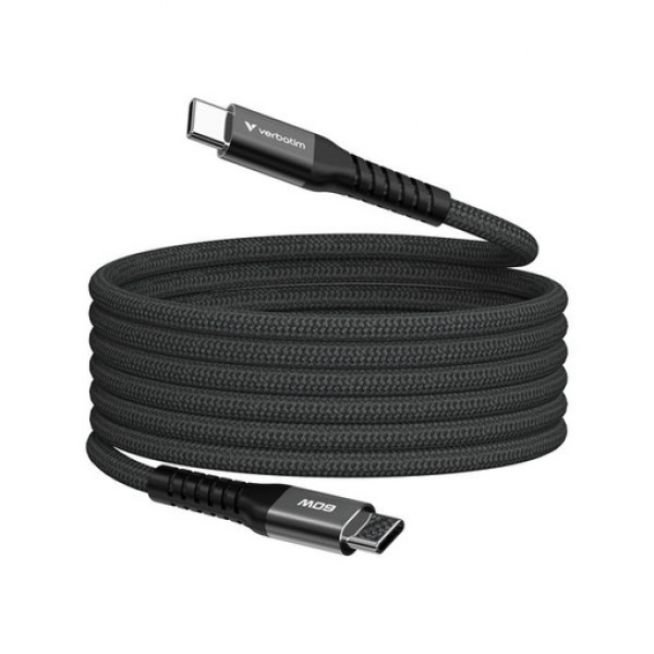 Verbatim Sync & Charge USB C to USB C 60W Magnetic 120 cm - Black - Αξεσουάρ κινητών