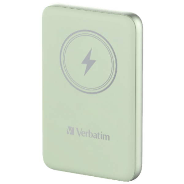 Verbatim Charge 'n' Go Magnetic Wireless Power Bank 5000 mAh Green - Verbatim