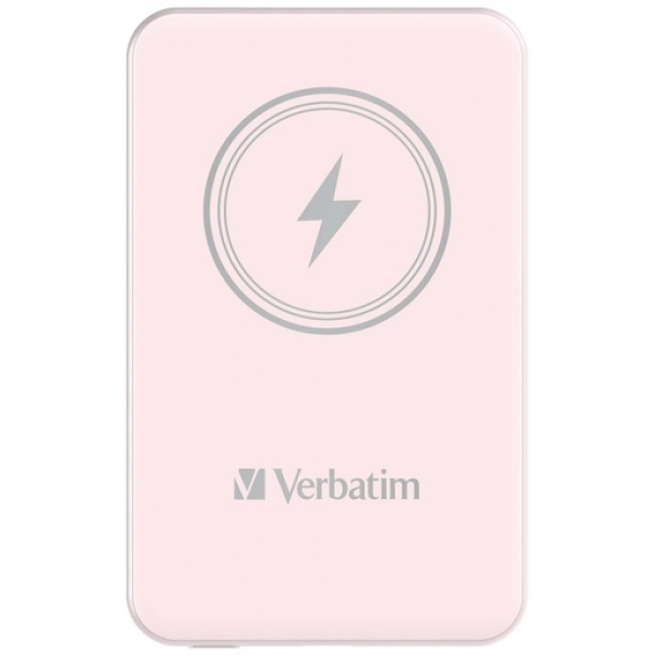 Verbatim Charge 'n' Go Magnetic Wireless Power Bank 5000 mAh Pink - Verbatim