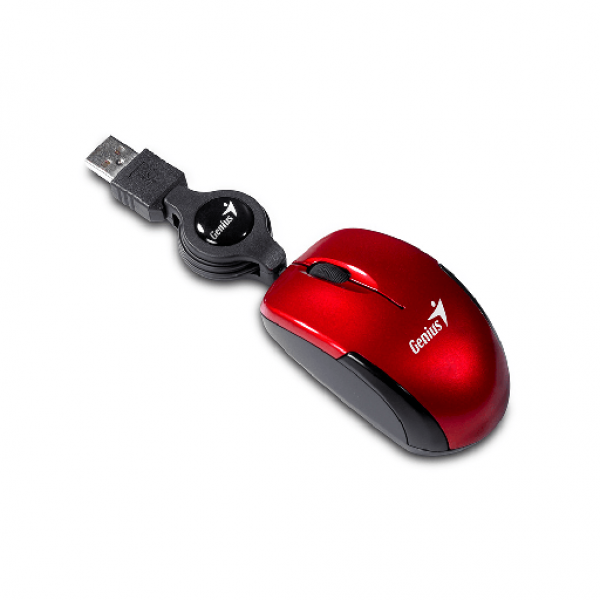 GENIUS MINI MOUSE USB 1200DPI 3BUT OPTICAL RETRACK RED - Genius