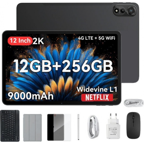 Blackview MEGA 2 – 12" Android 15 Tablet με WiFi | 12GB RAM, 256GB ROM | Space Grey Set - BLACKVIEW