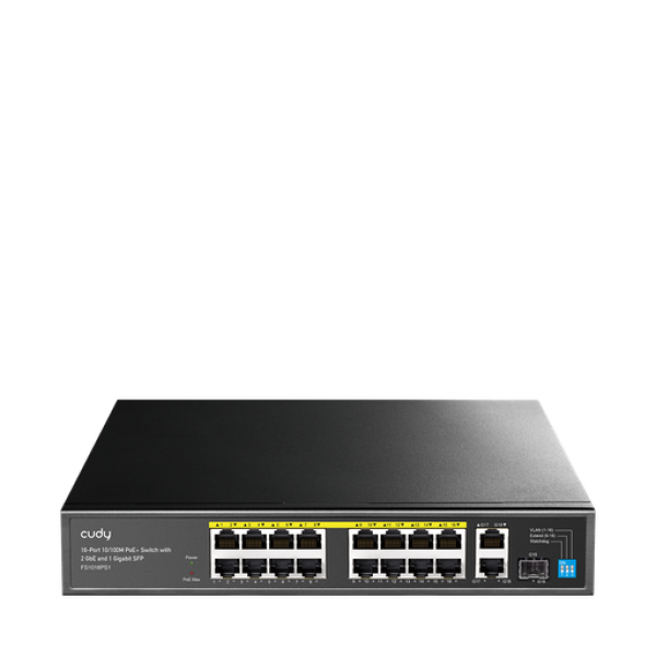 Cudy FS1018PS1 v3 – Unmanaged PoE+ Switch με 16x PoE θύρες και 2 uplink - Σύγκριση Προϊόντων