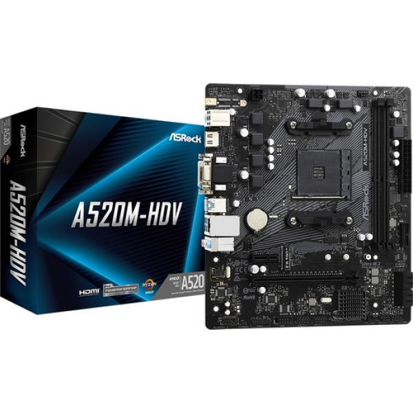 ASRock A520M-HVS Motherboard Micro ATX με AMD AM4 Socket - Asrock