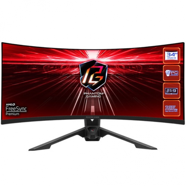 ASRock Phantom PG34WQ15R3A VA Curved Gaming Monitor 34" QHD 3440x1440 165Hz - Σύγκριση Προϊόντων