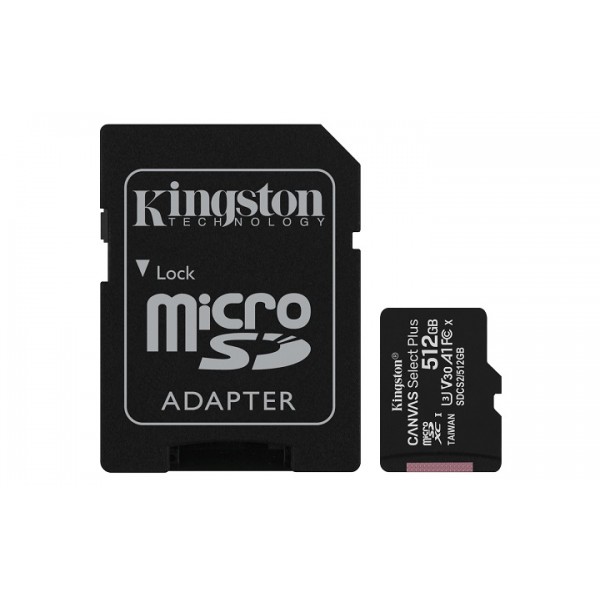 KINGSTON Memory Card MicroSD Canvas Select Plus SDCS2/512GB, Class 10, SD Adapter - Σύγκριση Προϊόντων