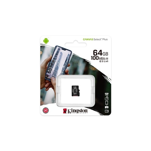 KINGSTON Memory Card MicroSD SDCS2/64GBSP, Class 10,no SD Adapter - KINGSTON