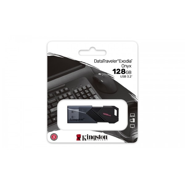KINGSTON USB Stick DataTraveler Exodia Onyx  DTXON/128GB, USB 3.2, Black | USB Flash Drives | Συνοδευτικά PC |