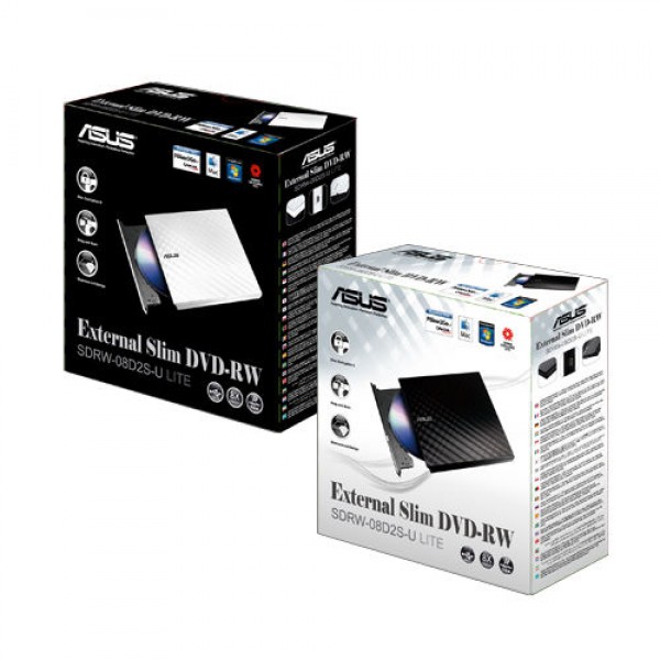 ASUS SDRW-08D2S-U LITE, Slim USB, Black, External - Νέα & Ref PC