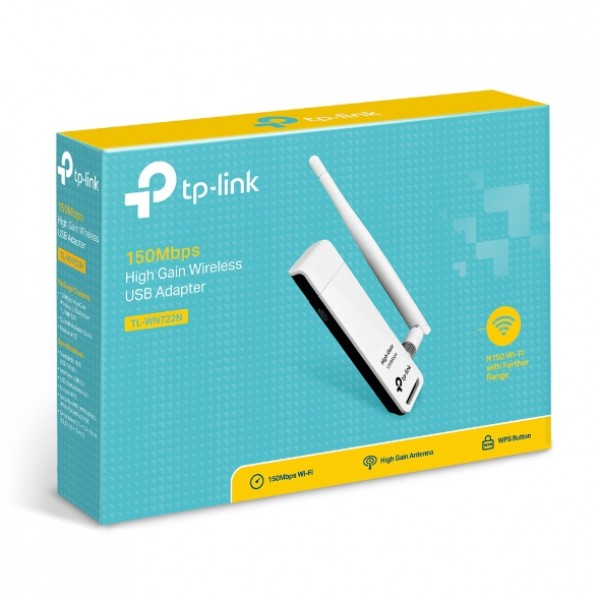 TP-LINK 150Mbps Ασύρματο USB Adapter Υψηλής Απολαβής TL-WN722N, Ver. 3.2