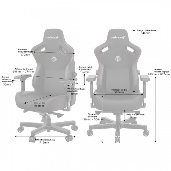 ANDA SEAT Gaming Chair KAISER-3 XL Orange | sup-ob | XML |