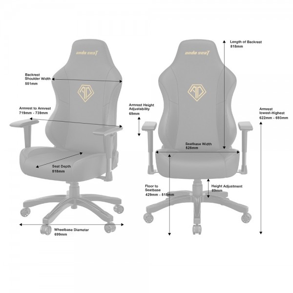 ANDA SEAT Gaming Chair PHANTOM-3 Large Grey Fabric | sup-ob | XML |