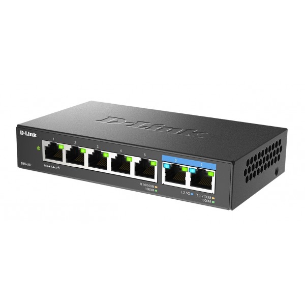 D-LINK DMS-107 7-Port Multi-Gigabit Unmanaged Switch with 2x2.5G | sup-ob | XML |