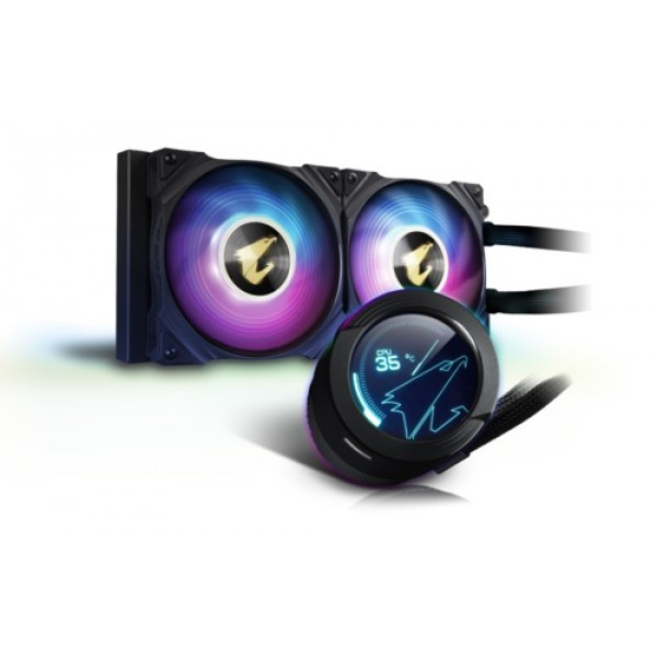 GIGABYTE CPU Cooler AORUS WATERFORCE X 240 Liquid Cooler ARGB LCD 2x 120mm - Ψύξη - Modding
